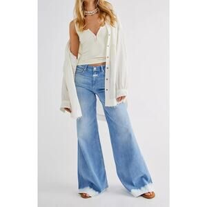 Closed Denim Glow Up High Rise Flare Dip Dye Jeans Blue 30